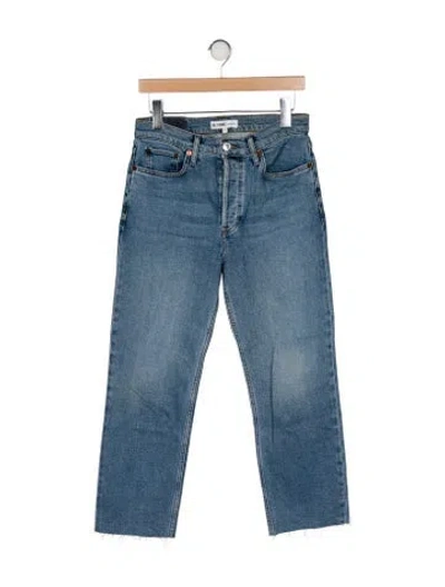 Pre-owned Re/done High-rise Straight Leg Jeans In Blue