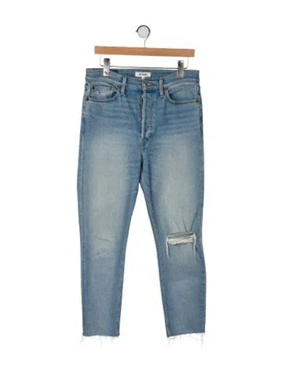Pre-owned Re/done High-rise Straight Leg Jeans In Blue