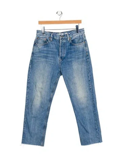 Pre-owned Re/done High-rise Straight Leg Jeans In Blue