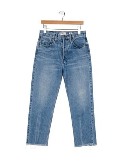 Pre-owned Re/done High-rise Straight Leg Jeans In Blue