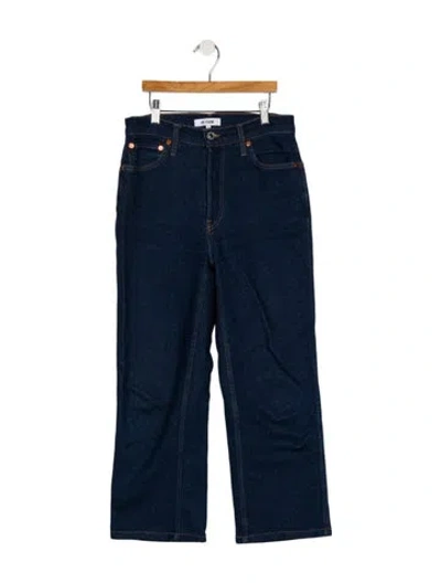 Pre-owned Re/done High-rise Straight Leg Jeans In Blue