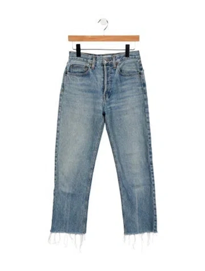 Pre-owned Re/done High-rise Straight Leg Jeans In Blue