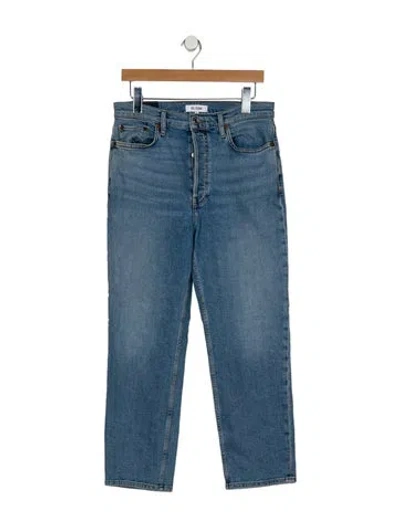 Pre-owned Re/done High-rise Straight Leg Jeans In Blue