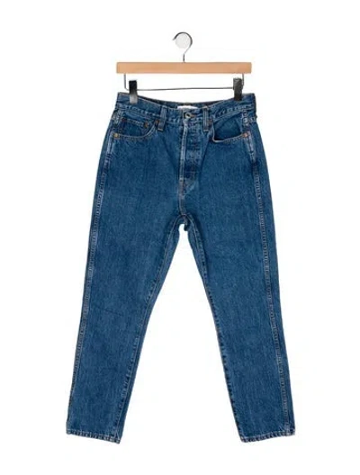 Pre-owned Re/done High-rise Straight Leg Jeans In Blue