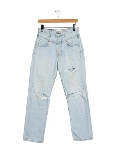 Pre-owned Re/done High-rise Straight Leg Jeans In Blue