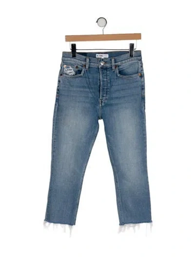 Pre-owned Re/done High-rise Straight Leg Jeans In Blue