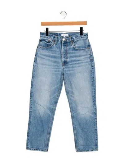 Pre-owned Re/done High-rise Straight Leg Jeans In Blue