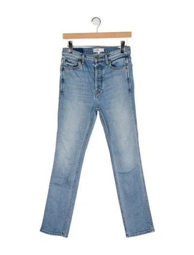Pre-owned Re/done High-rise Straight Leg Jeans In Blue