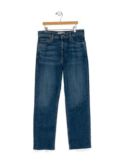 Pre-owned Re/done High-rise Straight Leg Jeans In Blue