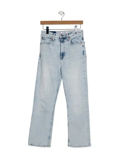 Pre-owned Re/done High-rise Straight Leg Jeans In Blue