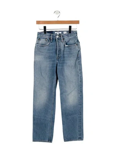 Pre-owned Re/done High-rise Straight Leg Jeans In Blue