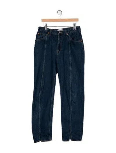 Pre-owned Re/done High-rise Straight Leg Jeans In Blue