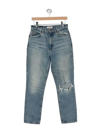 Pre-owned Re/done High-rise Straight Leg Jeans In Blue