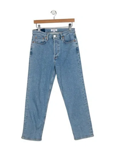 Pre-owned Re/done High-rise Straight Leg Jeans In Blue