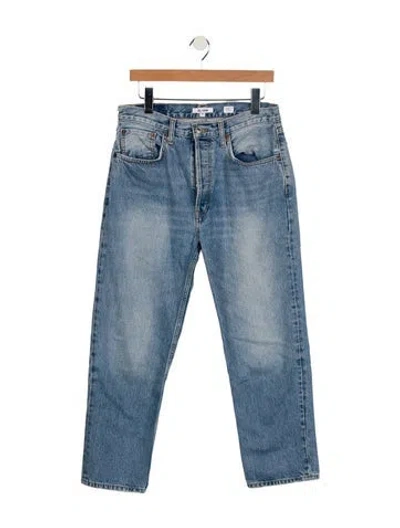 Pre-owned Re/done High-rise Straight Leg Jeans In Blue