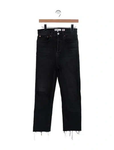Pre-owned Re/done High-rise Straight Leg Jeans In Blue