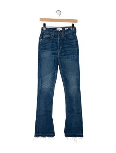 Pre-owned Re/done High-rise Straight Leg Jeans In Blue