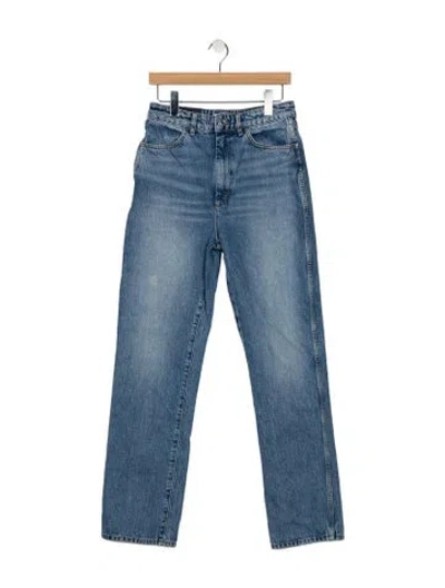 Pre-owned Re/done High-rise Straight Leg Jeans In Blue