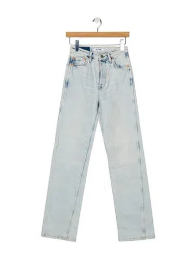 Pre-owned Re/done High-rise Straight Leg Jeans In Blue