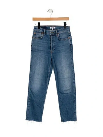 Pre-owned Re/done High-rise Straight Leg Jeans In Blue
