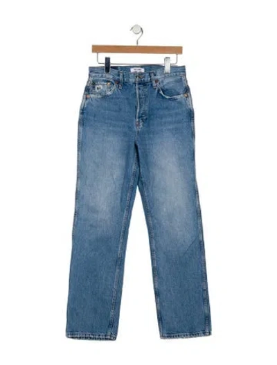 Pre-owned Re/done High-rise Straight Leg Jeans In Blue