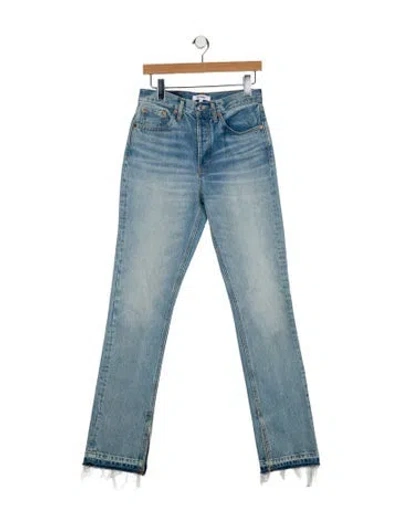 Pre-owned Re/done High-rise Straight Leg Jeans In Blue