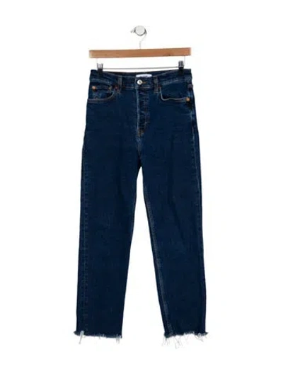 Pre-owned Re/done High-rise Straight Leg Jeans In Blue