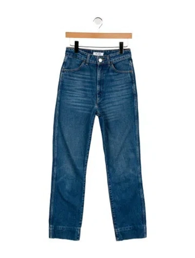 Pre-owned Re/done High-rise Straight Leg Jeans In Blue
