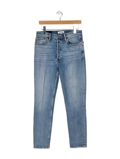 Pre-owned Re/done High-rise Straight Leg Jeans In Blue