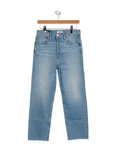 Pre-owned Re/done High-rise Straight Leg Jeans In Blue