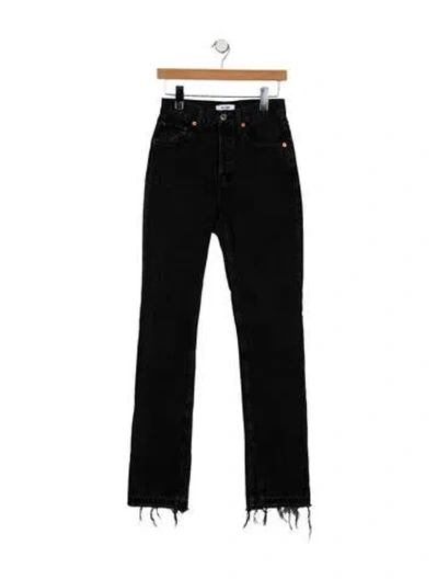 Pre-owned Re/done High-rise Straight Leg Jeans In Blue