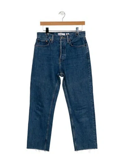 Pre-owned Re/done High-rise Straight Leg Jeans In Blue