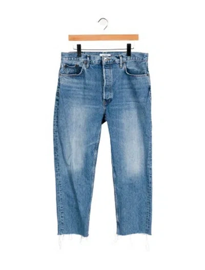 Pre-owned Re/done High-rise Straight Leg Jeans In Blue