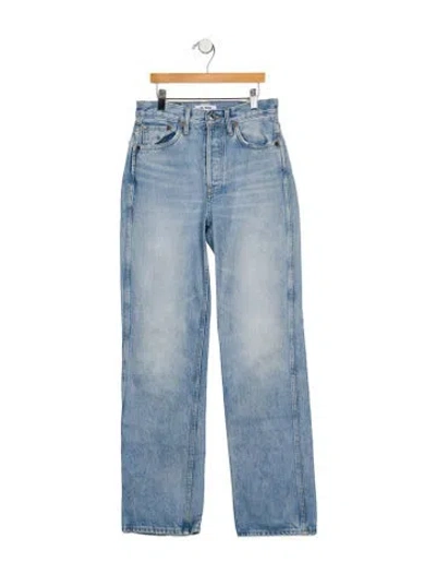 Pre-owned Re/done High-rise Straight Leg Jeans In Blue