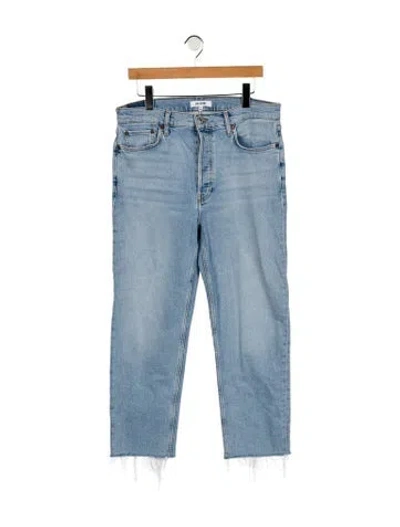 Pre-owned Re/done High-rise Straight Leg Jeans In Blue