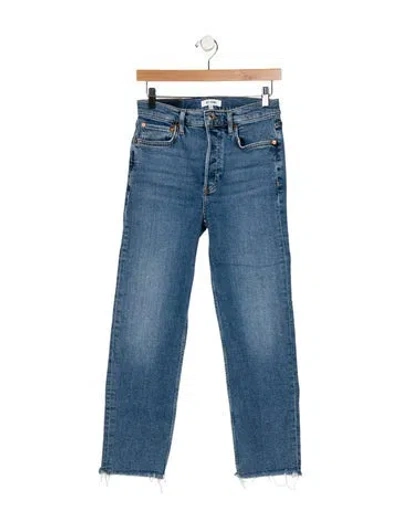 Pre-owned Re/done High-rise Straight Leg Jeans In Blue