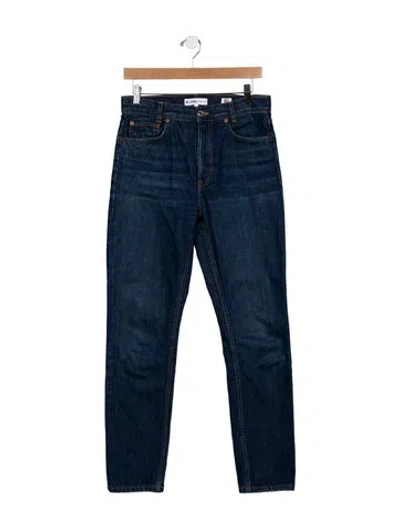 Pre-owned Re/done High-rise Straight Leg Jeans In Blue