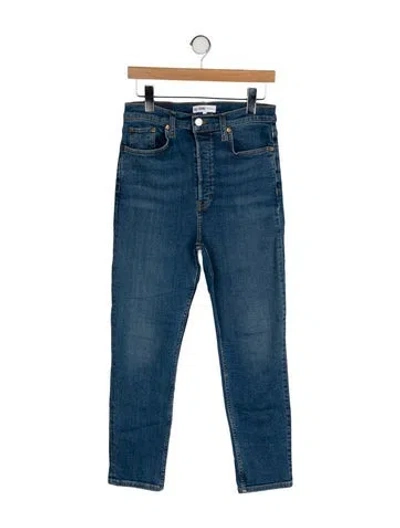 Pre-owned Re/done High-rise Straight Leg Jeans In Blue