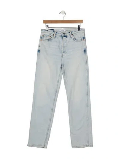 Pre-owned Re/done High-rise Straight Leg Jeans In Blue