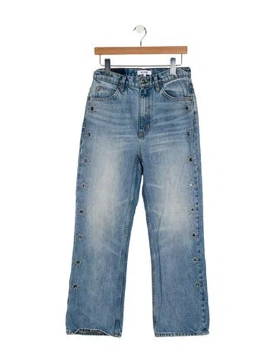 Pre-owned Re/done High-rise Straight Leg Jeans In Blue