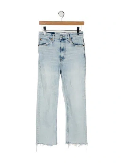 Pre-owned Re/done High-rise Straight Leg Jeans In Blue