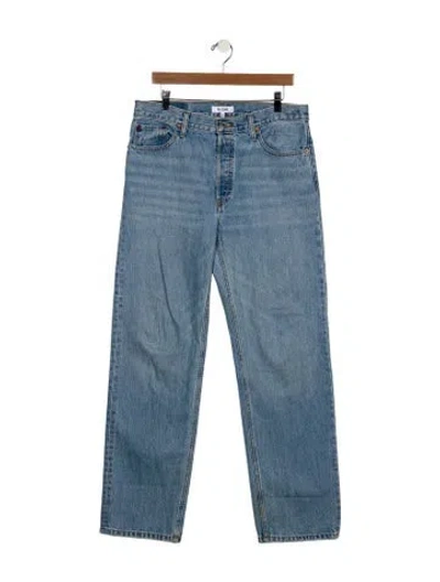 Pre-owned Re/done High-rise Straight Leg Jeans In Blue