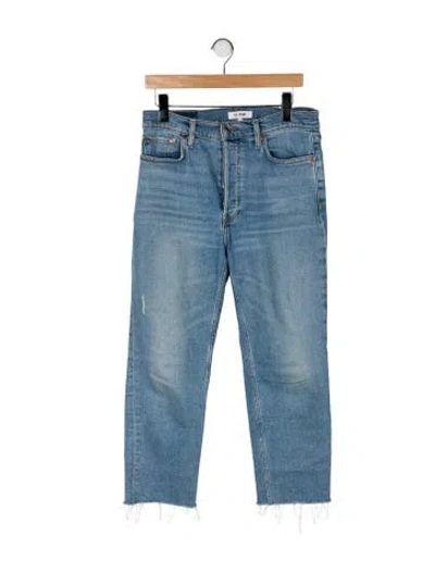 Pre-owned Re/done High-rise Straight Leg Jeans In Blue