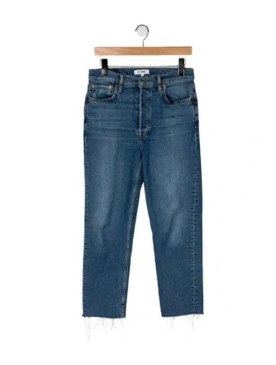 Pre-owned Re/done High-rise Straight Leg Jeans In Blue