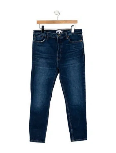 Pre-owned Re/done High-rise Straight Leg Jeans In Blue
