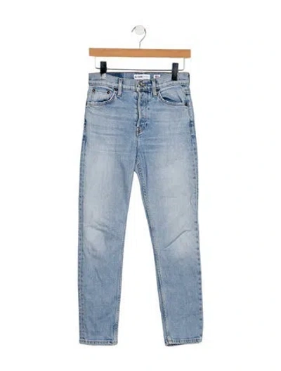 Pre-owned Re/done High-rise Straight Leg Jeans In Blue