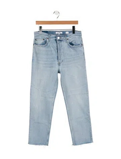 Pre-owned Re/done High-rise Straight Leg Jeans In Blue