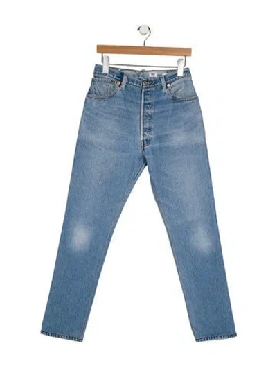 Pre-owned Re/done High-rise Straight Leg Jeans In Blue