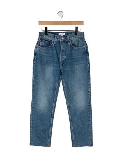 Pre-owned Re/done High-rise Straight Leg Jeans In Blue