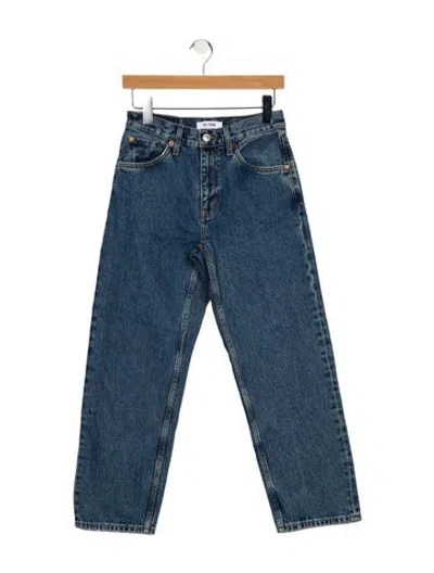 Pre-owned Re/done High-rise Straight Leg Jeans In Blue